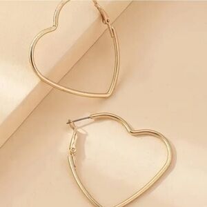 Silver Gold Heart Hoop Earrings 2 pack NEW